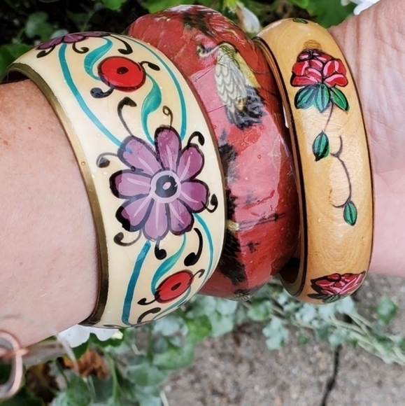 Vintage bangle set maché‎ - Picture 1 of 10
